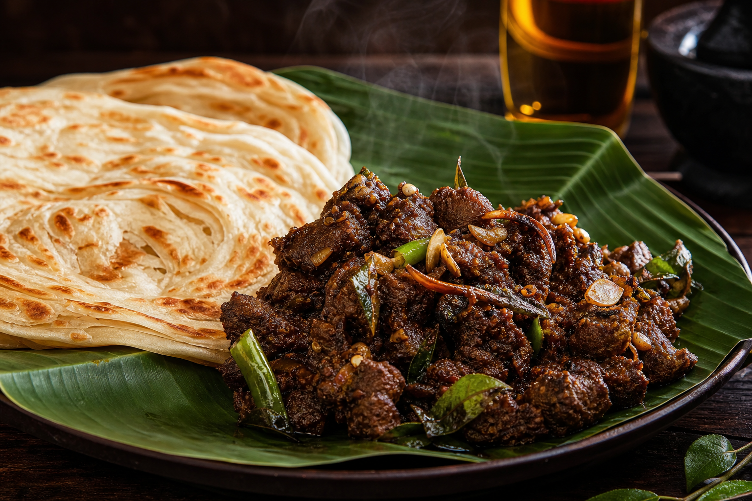 Porotta + Beef Fry